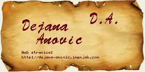 Dejana Anović vizit kartica